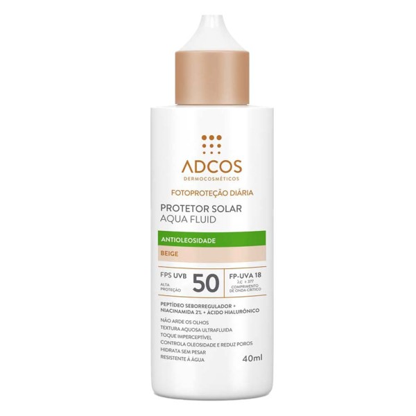 Encontraproduto.com.br - Protetor Solar Facial Antioleosidade com Cor Adcos - Aqua Fluid FPS50