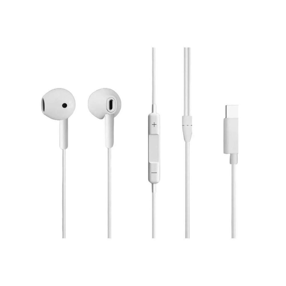 Fone De Ouvido Com Fio Bright Intra-Auricular Tipo C Fn593 - Branco (MP)