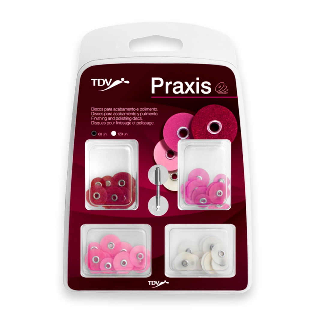 Encontraproduto.com.br - Praxis com 60 Discos Sortidos + Mandril - TDV
