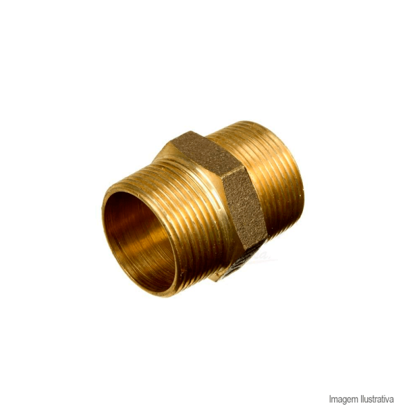 Encontraproduto.com.br - Niple Duplo Latão Macho Macho 3/4 Ramo