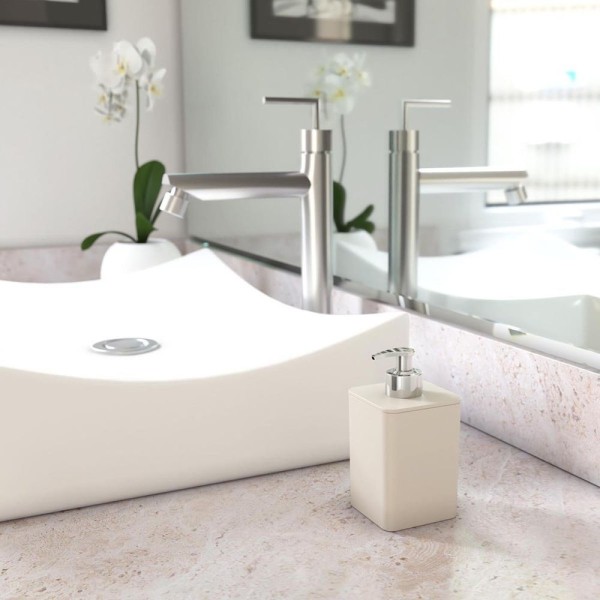 Encontraproduto.com.br - Dispenser Para Detergente E Sabonete Líquido Com Válvula Cromada - Stolf Areia