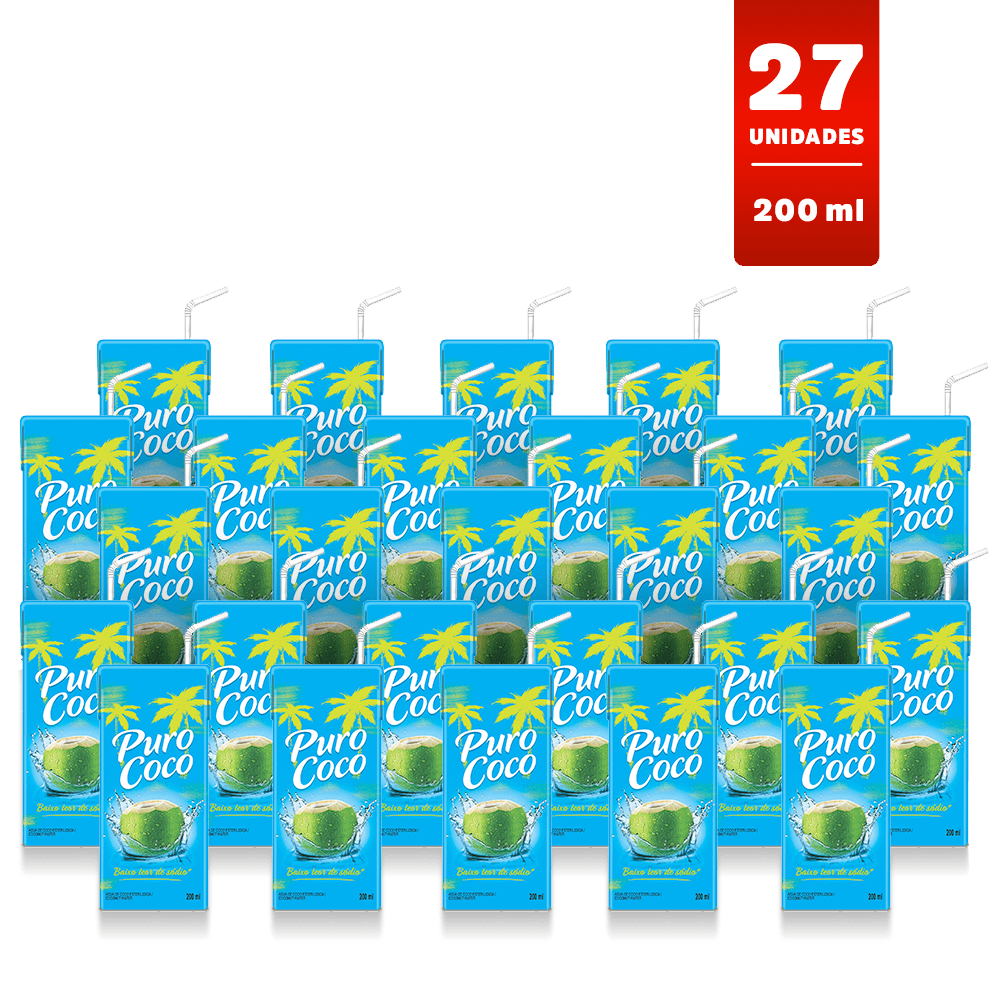 Água de Coco Puro Coco 180ml - Caixa 27 unidades