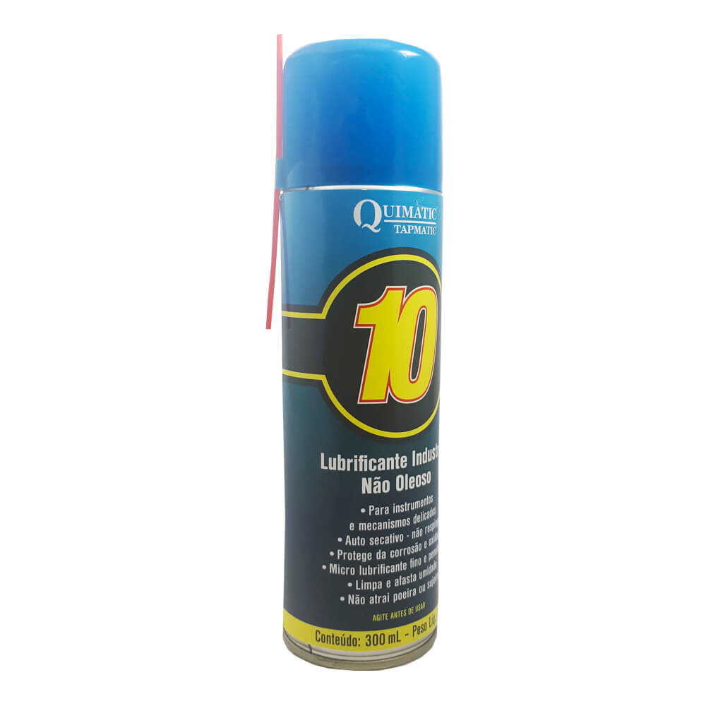 QUIMATIC 10 Lubrificante Industrial Não Oleoso Aerossol AA1 Quimatic Tapmatic 300 mL