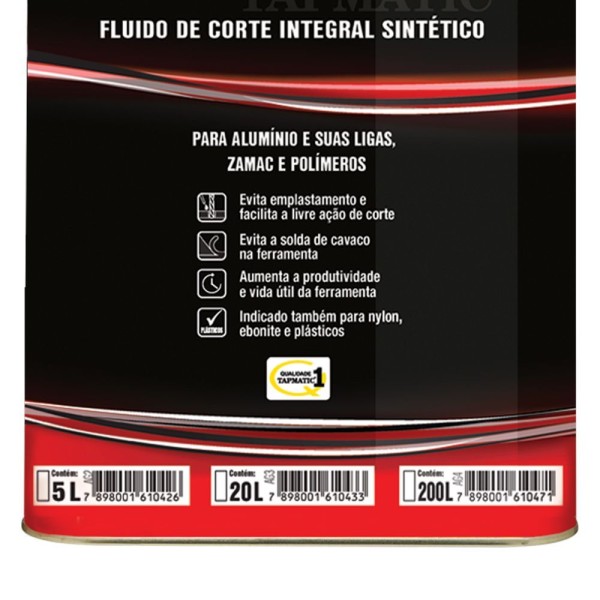 Encontraproduto.com.br - QUIMATIC 2 Fluido de Corte para Alumínio AG2 Quimatic Tapmatic 5 L