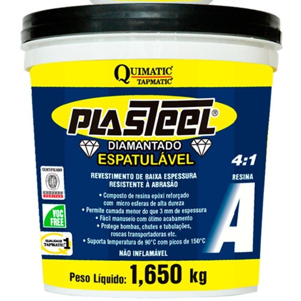 Encontraproduto.com.br - Plasteel Diamantado Espatulável 4:1 2,1 Kg Quimatic Tapmatic