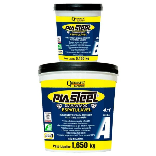 Encontraproduto.com.br - Plasteel Diamantado Espatulável 4:1 2,1 Kg Quimatic Tapmatic
