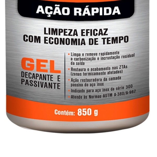 Encontraproduto.com.br - Limpa Solda Inox Ação Rápida Quimatic Gel Decapante Passivante 850 G Tapmatic - Kit Com 6