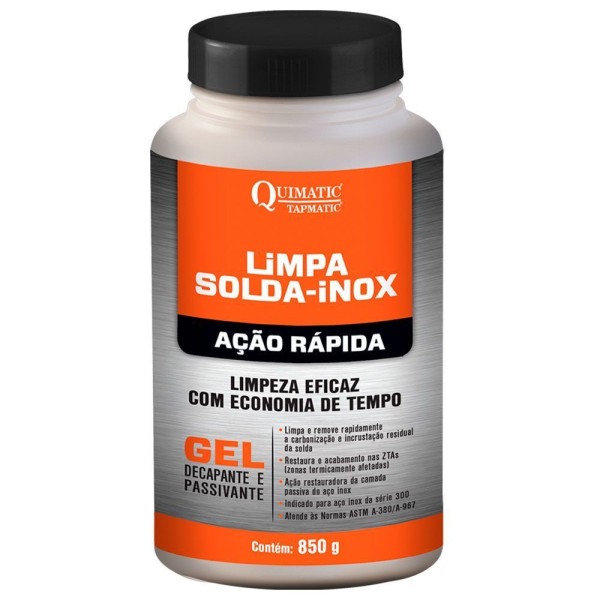 Encontraproduto.com.br - Limpa Solda Inox Ação Rápida Quimatic Gel Decapante Passivante 850 G Tapmatic - Kit Com 6