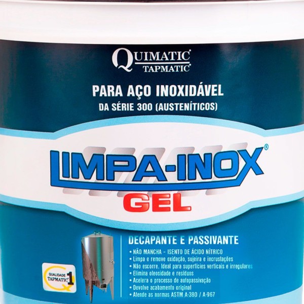 Encontraproduto.com.br - Limpa Inox Gel Quimatic 3,4 Kg Tapmatic
