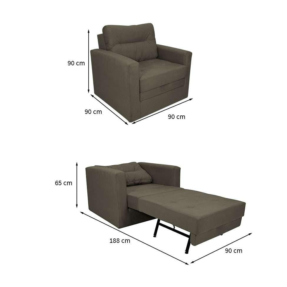 Sofá-Cama Solteiro Marisol Suede Capuccino
