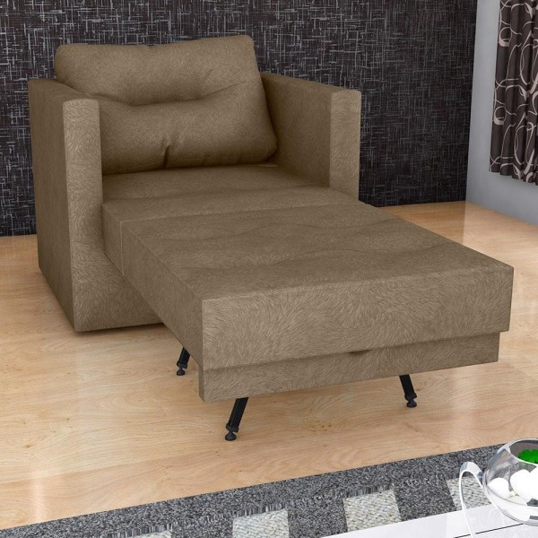 Encontraproduto.com.br - Sofá-Cama Matrix Marissol Retrátil com 1 Lugar, Braços e Revestimento em Tecido Veludo Light - 90cm de largura