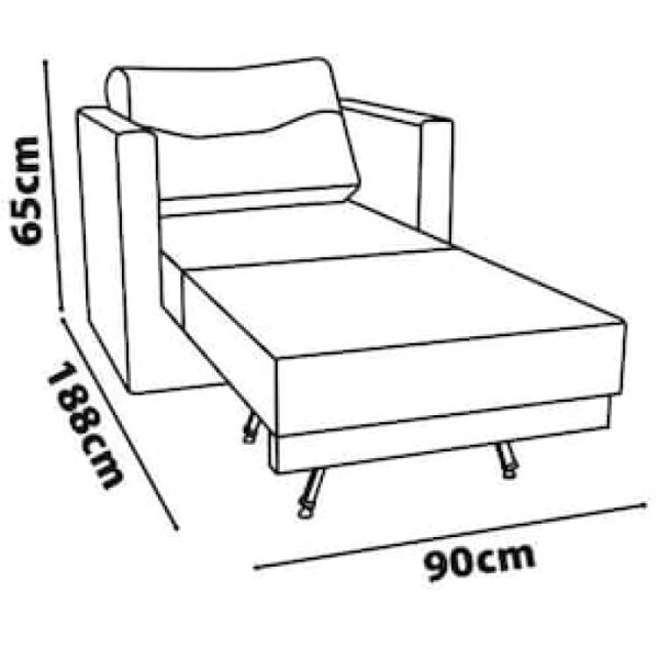 Encontraproduto.com.br - Sofá-Cama Matrix Marissol Retrátil com 1 Lugar, Braços e Revestimento em Tecido Veludo Light - 90cm de largura