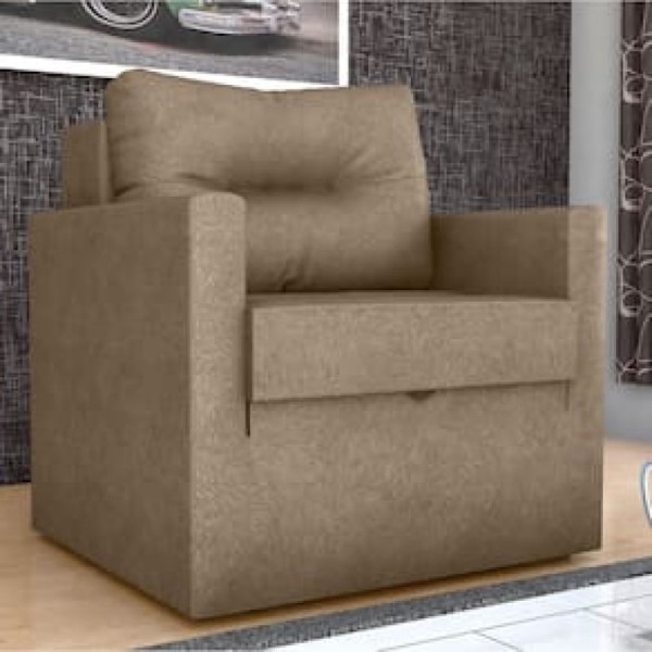 Encontraproduto.com.br - Sofá-Cama Matrix Marissol Retrátil com 1 Lugar, Braços e Revestimento em Tecido Veludo Light - 90cm de largura