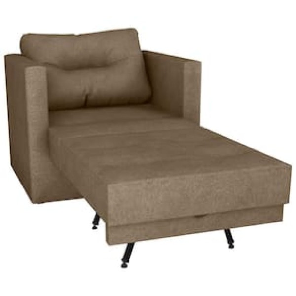 Encontraproduto.com.br - Sofá-Cama Matrix Marissol Retrátil com 1 Lugar, Braços e Revestimento em Tecido Veludo Light - 90cm de largura