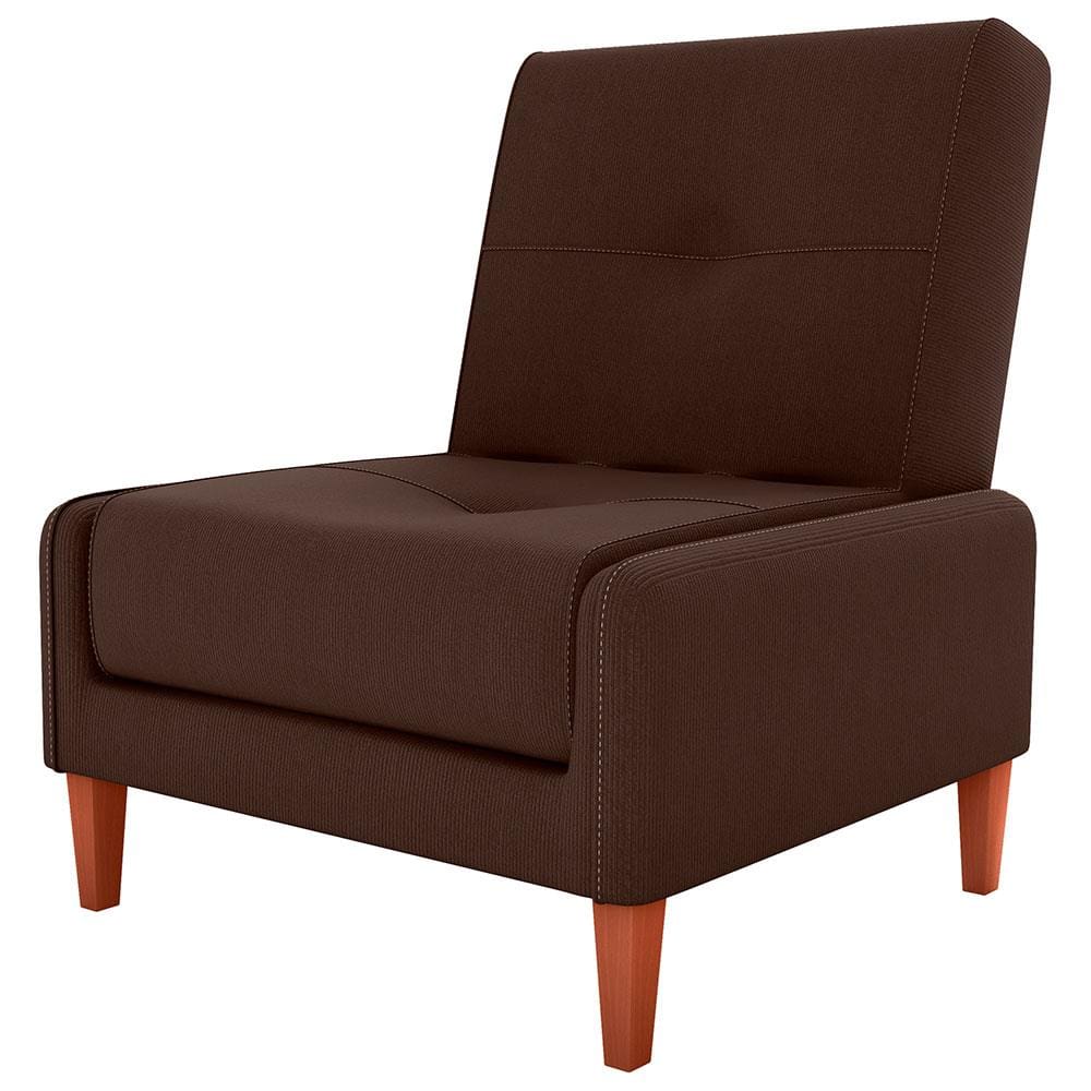 Encontraproduto.com.br - Poltrona Matrix Blanca com Revestimento em Tecido Veludo Light Marrom
