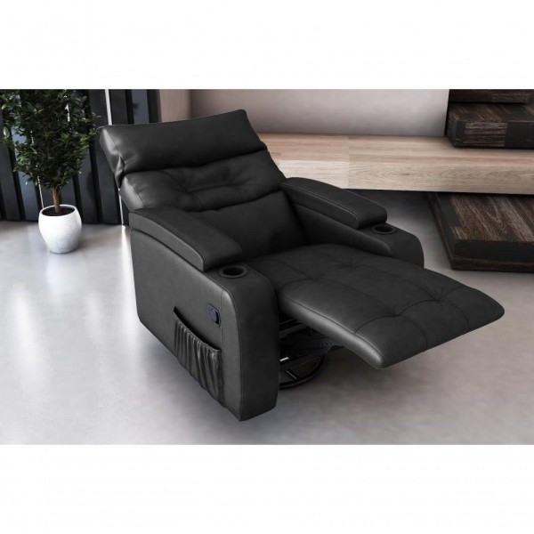 Encontraproduto.com.br - Poltrona Giratório Papai Reclinavel Mx66 Commander Sintetico Preto Matrix