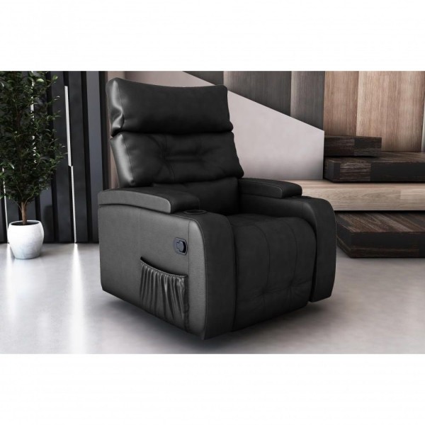 Encontraproduto.com.br - Poltrona Giratório Papai Reclinavel Mx66 Commander Sintetico Preto Matrix