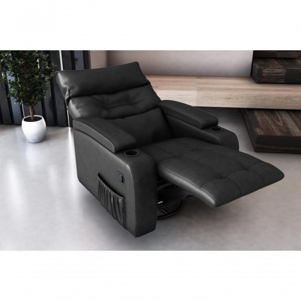 Encontraproduto.com.br - Poltrona Giratório Papai Reclinavel Mx66 Commander Sintetico Preto Matrix