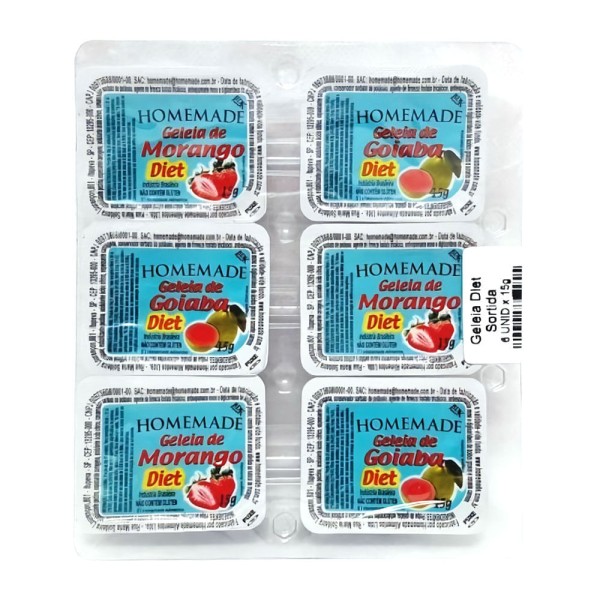 Encontraproduto.com.br - Geleia Diet Sache Sortida 15g c/6 - Homemade