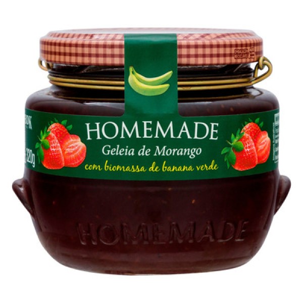 Geleia Morango com Biomassa de Banana Verde Homemade Vidro 320g