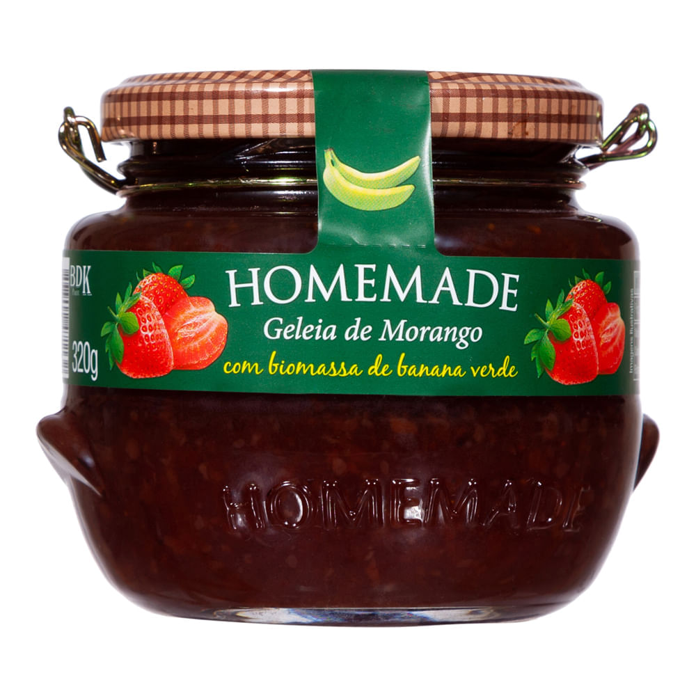 Encontraproduto.com.br - Geleia Morango com Biomassa de Banana Verde Homemade Vidro 320g