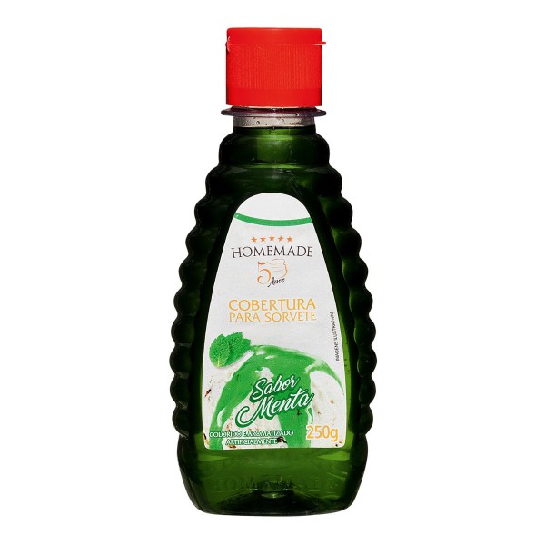 Encontraproduto.com.br - Cobertura para Sorvete sem Lactose Sabor Menta Homemade 250 g