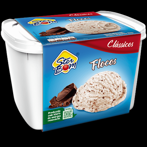 Encontraproduto.com.br - Sorvete Ster Bom Flocos Pote com 2L