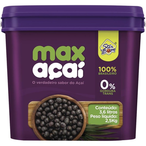Encontraproduto.com.br - Açaí Ster Bom Max Congelado Balde com 3,6L