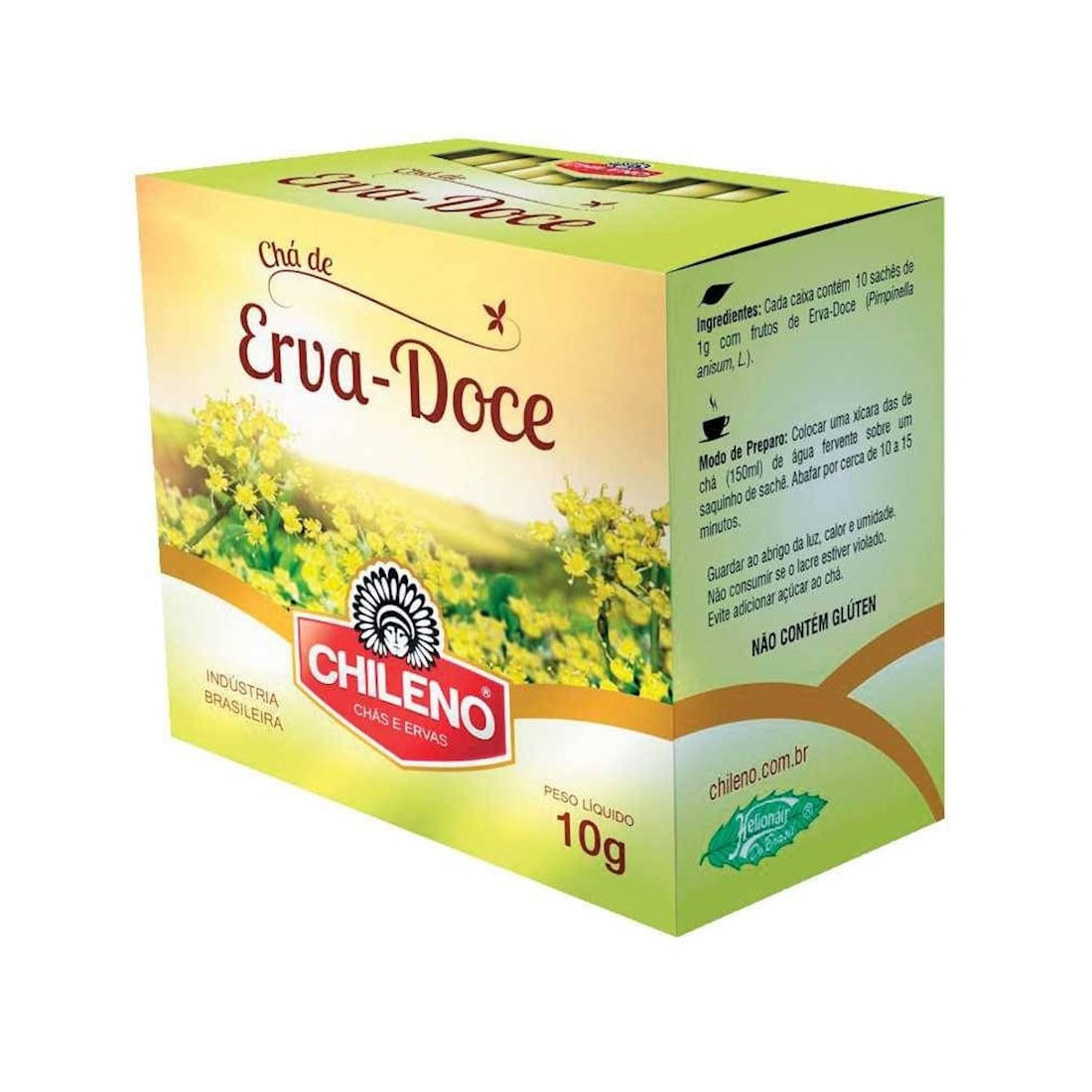 Encontraproduto.com.br - Chá Chileno Erva Doce 10g Com 10 Sachês