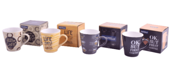 Caneca Conica em Cerâmica 300 ml Cores Sortidas Fratelli
