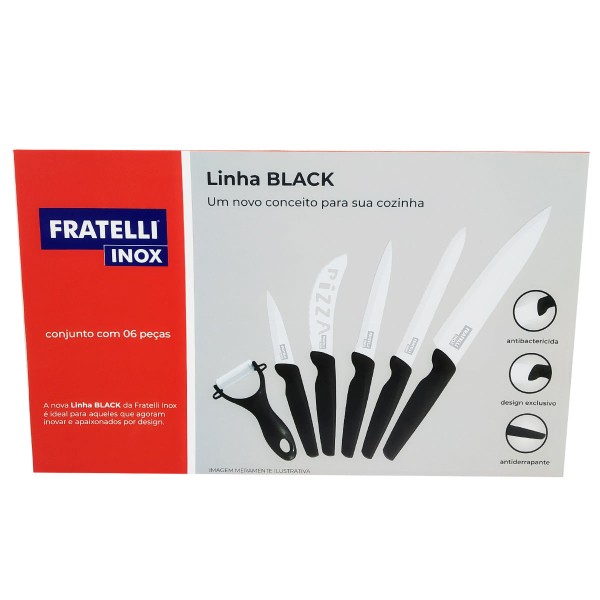 Encontraproduto.com.br - Conjunto de Facas 6 Peças Black  Fratelli