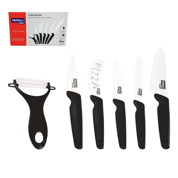 Encontraproduto.com.br - Conjunto de Facas 6 Peças Black  Fratelli