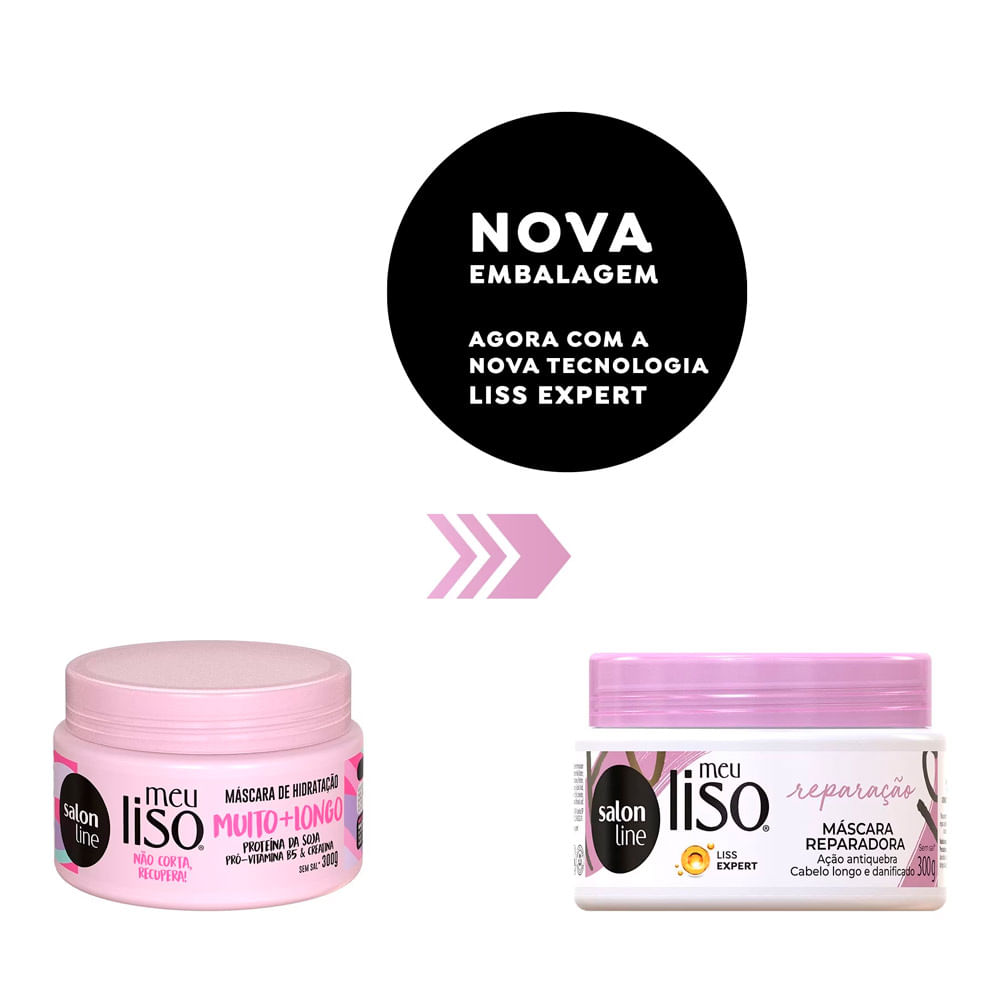 Encontraproduto.com.br - Máscara de Hidratação Meu Liso Muito+Longo Salon Line - 300g
