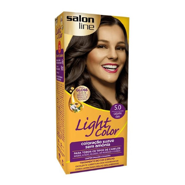 Encontraproduto.com.br - Tintura Salon Line Light Color Profissional 5.0 Castanho Claro - Salon Line Light Color