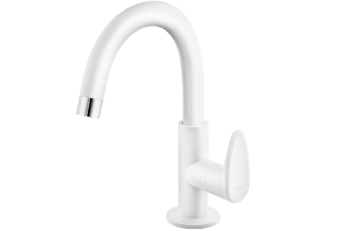 Encontraproduto.com.br - Torneira Viqua para Lavatório de Mesa Bica Alta Allure Branca