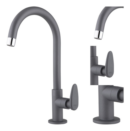 Encontraproduto.com.br - X-torneira para cozinha mesa bica movel allure decore viqua cinza fosco  - 1170312