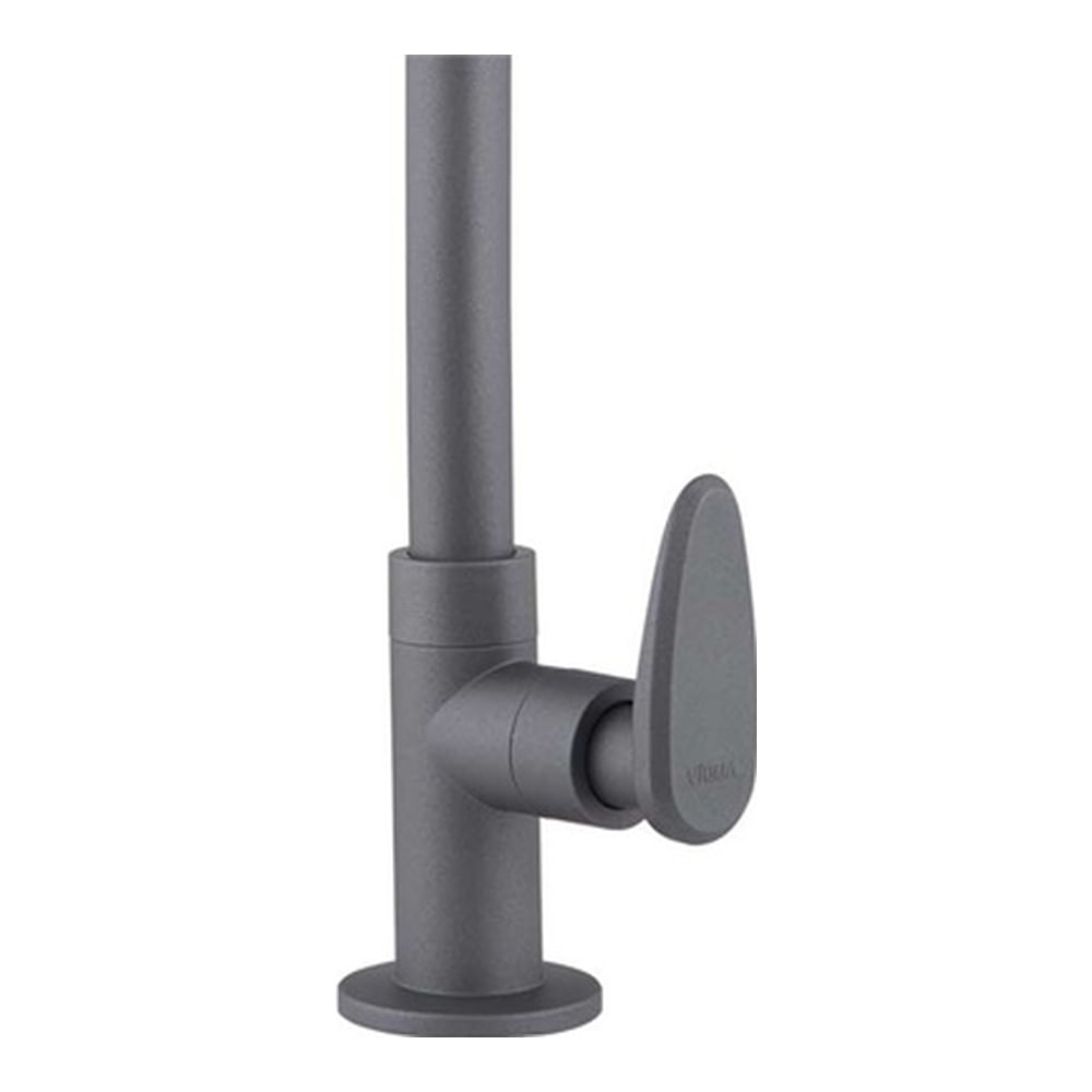 Encontraproduto.com.br - Torneira De Mesa Para Cozinha Bica Móvel Allure Décore Cinza Fosco Viqua