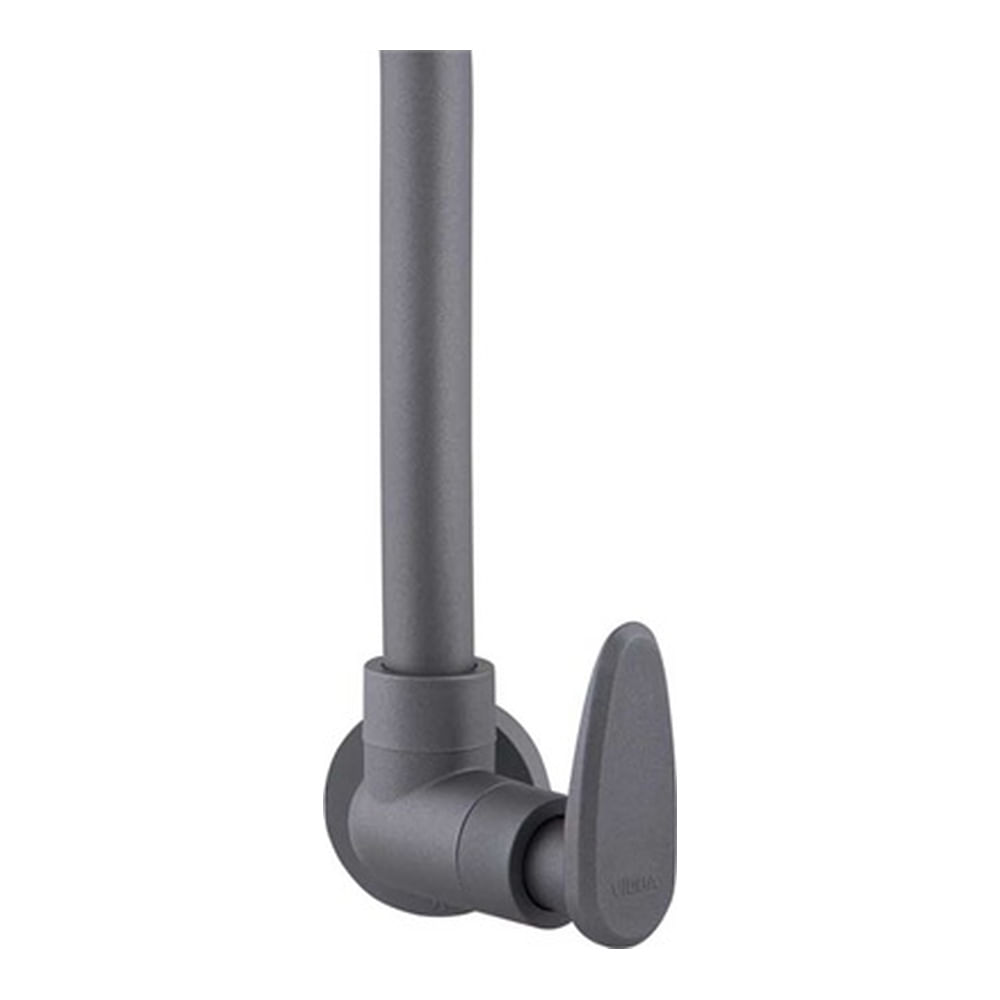 Encontraproduto.com.br - Torneira De Parede Para Cozinha Bica Móvel 1/4 Allure Décore Cinza Fosco Viqua