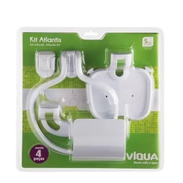 Conjunto Para Banheiro 4 Peças Branco Atlantis Viqua