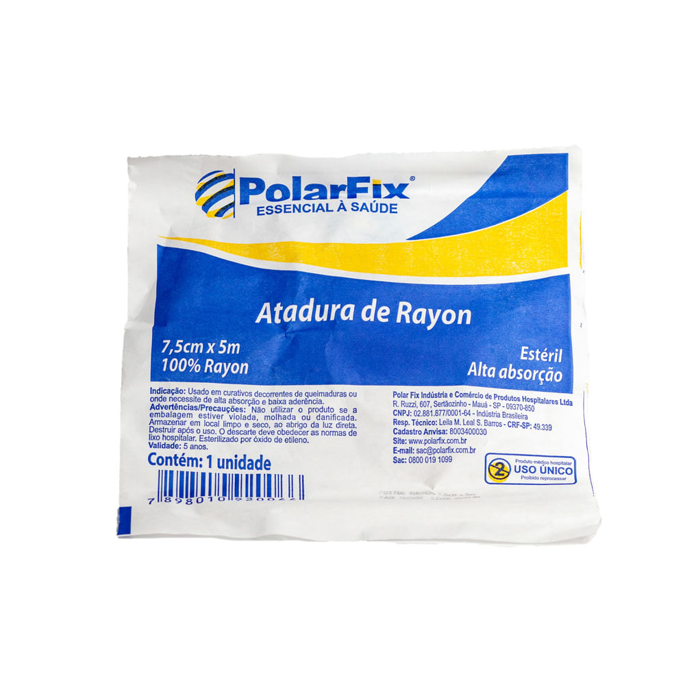 Encontraproduto.com.br - Atadura Rayon Esteril 7,5X5 Polarfix Atadura Rayon Esteril 7,5X5 Polarfix