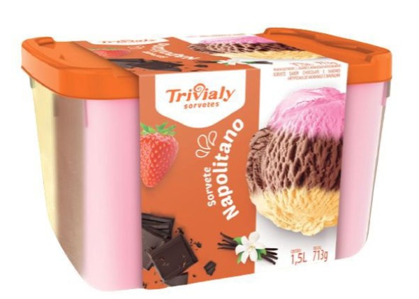 Encontraproduto.com.br - Sorvete Napolitano Trivialy 2 Litros