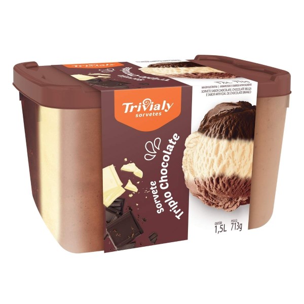 Encontraproduto.com.br - Sorvete 1,5 L Triplo Chocolate