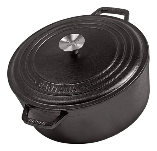 Encontraproduto.com.br - Caçarola Ferro Fundido Tampa Ferro