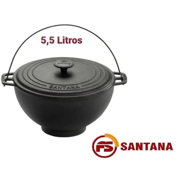 Encontraproduto.com.br - Polenteira 5,5 Litros Caçarola 26 Com Tampa De Ferro Santana