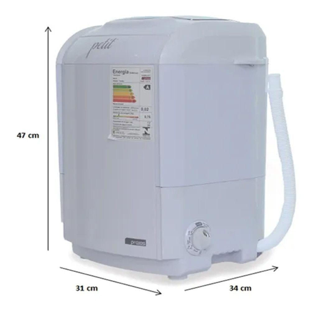 Mini Lavadora de Roupas 1.2Kg Praxis Petit Branca 127V