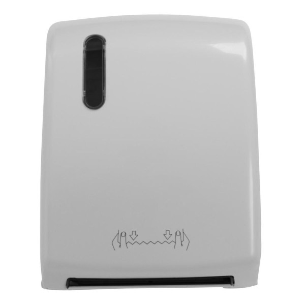 Encontraproduto.com.br - Dispenser Autocorte Jumbo Mecânico Para Toalha Em Rolo - T204 Cor Branco