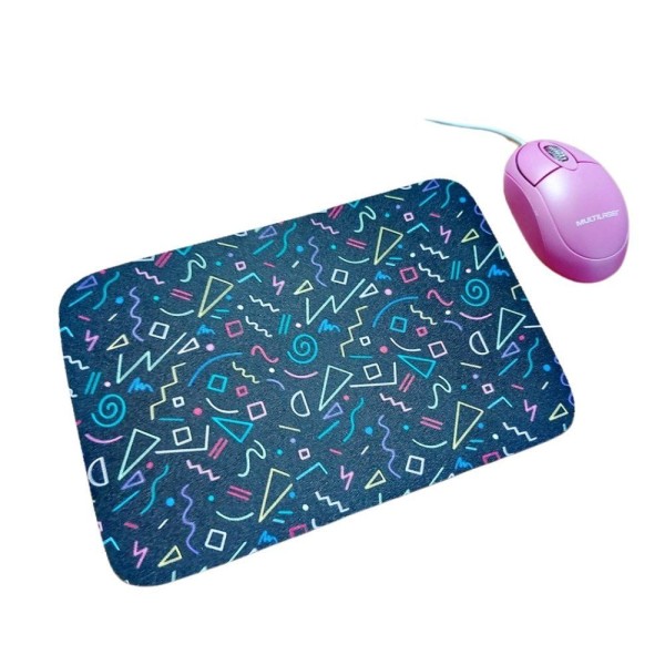 Encontraproduto.com.br - Combo Mouse Multilaser Preto Mo304 + Mouse Pad Raio Preto