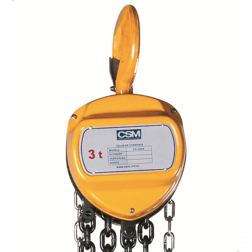 Encontraproduto.com.br - Talha Manual De Corrente 3 Tonelada X 3 Metros Csm Tc-3000