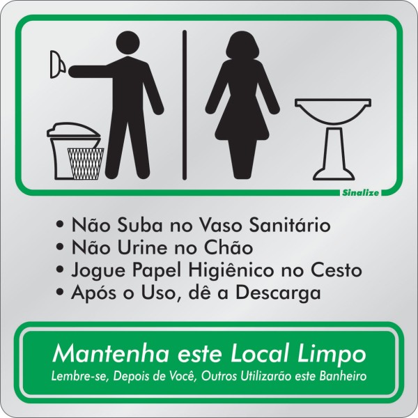 Encontraproduto.com.br - Placa 15x15 Procedimento Sanitário Unissex Sinalize