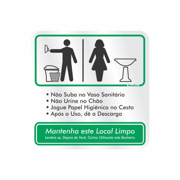 Encontraproduto.com.br - Placa 15x15 Procedimento Sanitário Unissex Sinalize